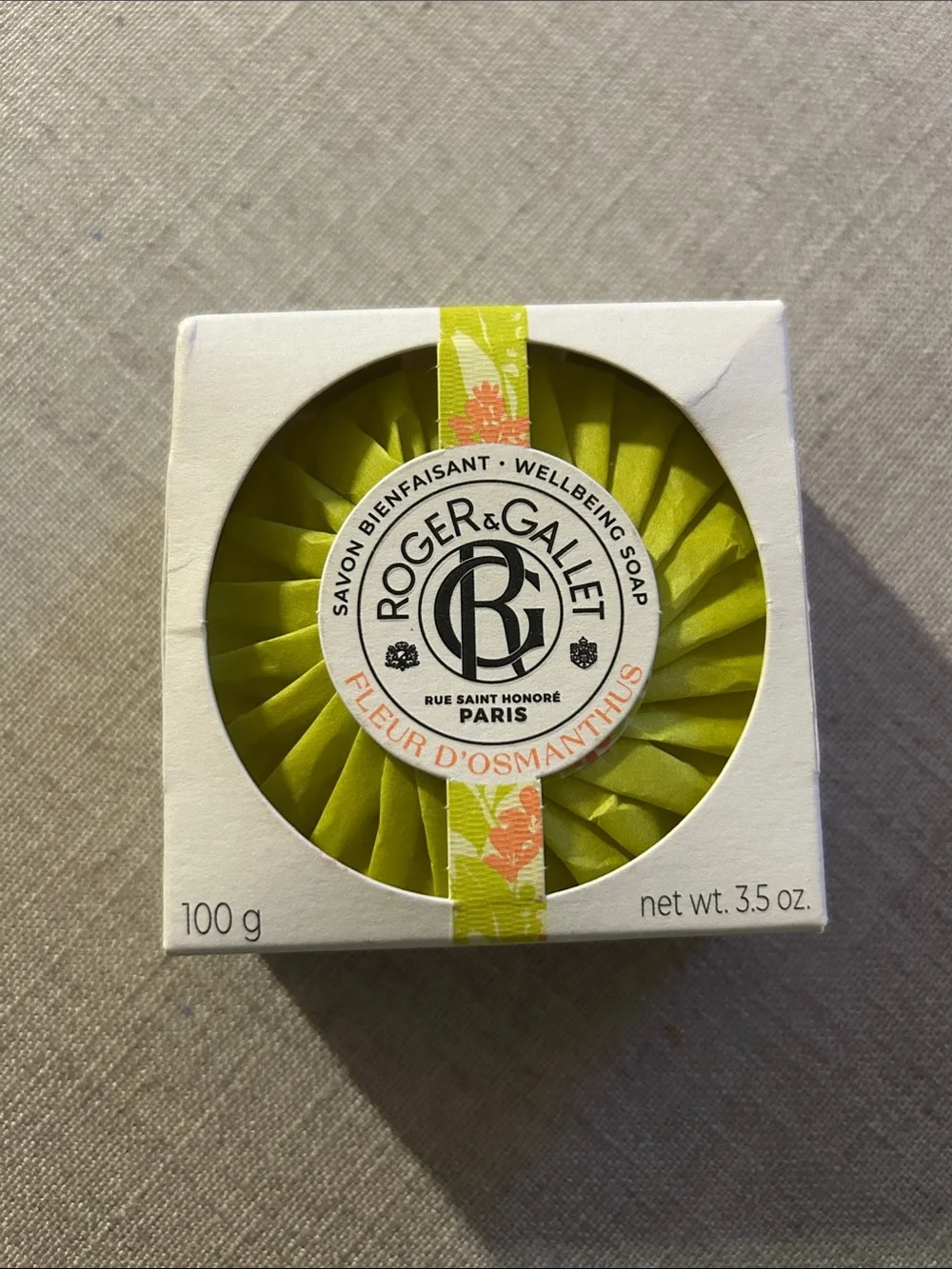 Brand New Roger & Gallet Fleur D'Osmanthus Energizing Perfumed Scented Soap